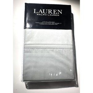 Lauren Ralph Lauren Spencer Solid Sateen KING Pillowcases 475 TC NEW